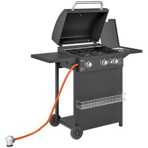 Barbecue a gá 123x57x98 cm aço e abs Outsunny