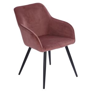 Cadeira vintage gisele de veludo rosa