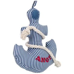 Batente de porta âncora de aLGodão azul 28x10x26 cm