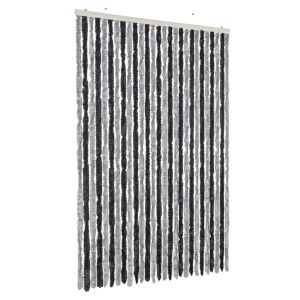 Cortina anti-insetos 118x220 cm chenille cinzento e preto