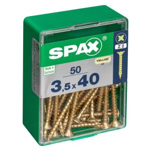 Vis - spax - tête fraisée - aço - diâm. 3.5 mm - comp. 40 mm - lote de 50