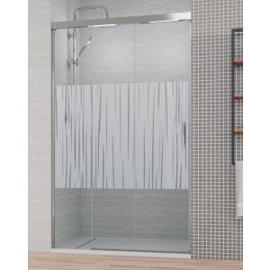 Ecrã do duche frontal 3 vidros | cromado 130cm (adaptável 125,1-130cm)