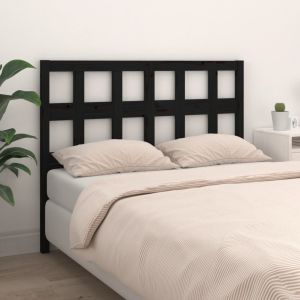 Cabeceira de cama 145,5x4x100 cm pinho maciço preto