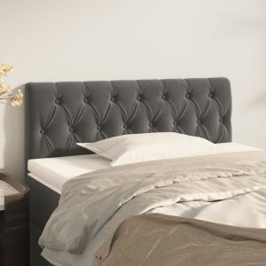Cabeceira de cama veludo 100x7x78/88 cm cinzento-escuro