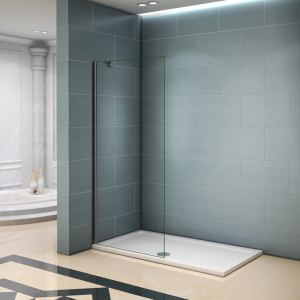 Painel de duche vidro anti-calcário 8mm com barra 45cm(48-50)x200cm