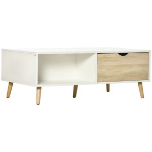 Mesa de centro 106x58x39,5cm color blanco Homcom, casa - mesas