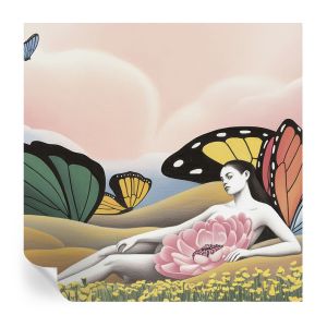 Papel de parede autocolante prado das borboletas 250x250 tulup
