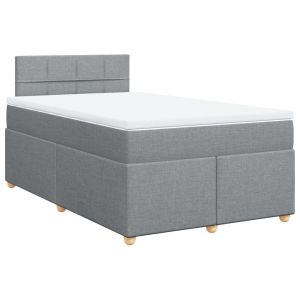 vidaXL cama box spring con colchón tela gris claro 120x200 cm