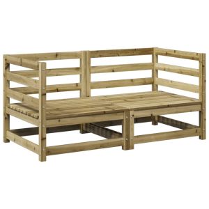 vidaXL juego de sofás de jardín 2 piezas madera de pino impregnada
