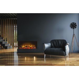 Lareira elétrica de canto acantha aspire 75 para parede multimédia