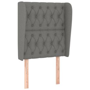 vidaXL cabecero con orejas de tela gris oscuro 83x23x118/128 cm