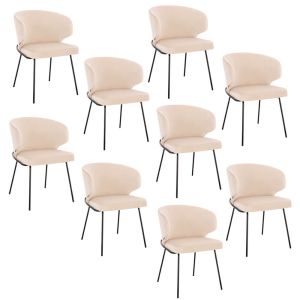 Silla de comedor de terciopelo amara - lote de 9 beige