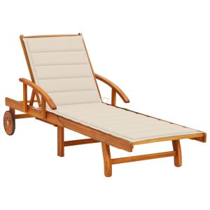 vidaXL tumbona de jardín con cojín madera maciza de acacia