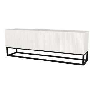 Móvel de tv verpsboga 2 portas base longa 135x32x47 cm - branco [en.casa]