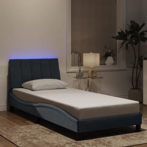 Cama c/ luzes LED 80x200 cm veludo cinzento-escuro yht1637