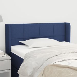 Cabeceira de cama c/ abas tecido 83x16x78/88 cm azul