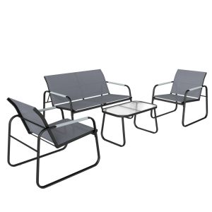 Conjunto de jardim 111x71x75 cm aço galvanizado, textilene color gris