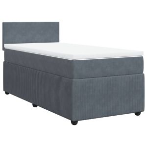 vidaXL cama box spring con colchón terciopelo gris oscuro 80x200 cm