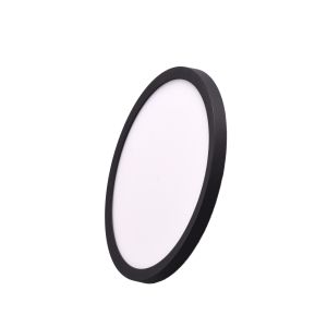 Plafon LED preto ø225mm 18w ip44, embutir/superfície, cct