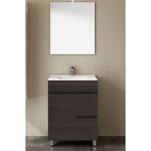 Móvel de banho isquia com lavatório y espelho oak sinatra 60x35cm