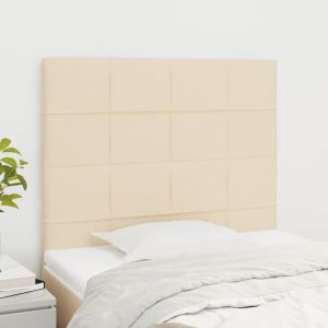 Cabeceira de cama 2 pcs tecido 80x5x78/88 cm creme ergft3225