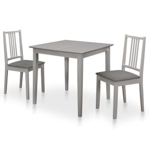 3 pcs conjunto de jantar mdf cinzento wf495447