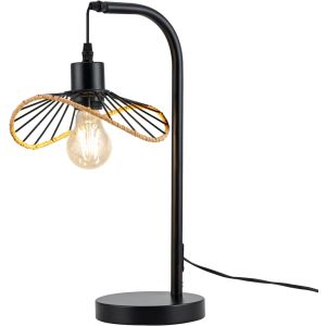 Nettlife candeeiro mesa vintage E27 metal preto retro (s/lâmpada)