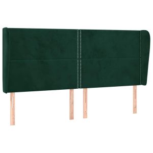 vidaXL cabecero con orejas de terciopelo verde oscuro 203x23x118/128cm