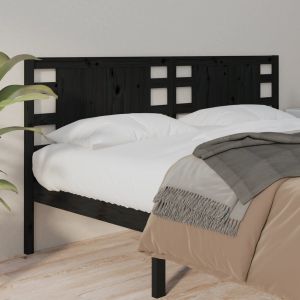 Cabeceira de cama 206x4x100 cm pinho maciço preto