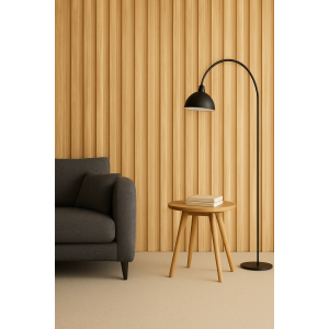 Painel de parede 3d mdf carvalho médio acetinado 2760mmx750 mm ondulado