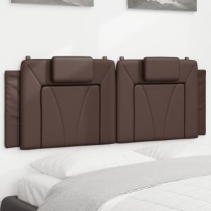 Almofadão de cabeceira 120 cm couro artificial castanho ergft9385