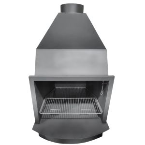 Churrasqueira a lenha d100 116x87x155 cm com grelha e controle de fumaça