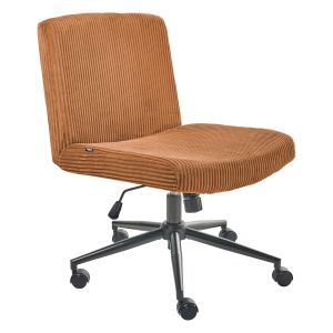 Cadeira home office geddes bombazine castanho dourado