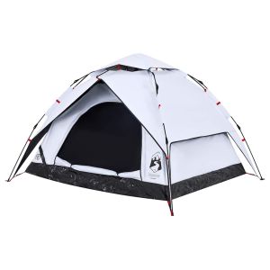 Tenda campismo cúpula 3 pessoas opaca libertação rápida branco