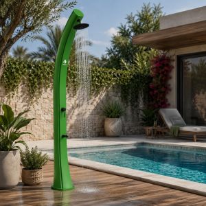 Chuveiro solar verde sined 40l latão anticalcário jardim 226cm