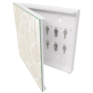 Caixa para chaves de vidro 30x30x5, abertura à esquerda branca
