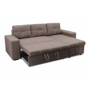 Sofá-cama chaise longue flex, bege 246cm