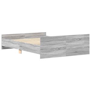 vidaXL estructura de cama con cabecero piecero gris sonoma 135x190 cm