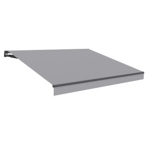 Toldo manual terraço 2,5x2m cinzento de poliéster - lona de proteção solar
