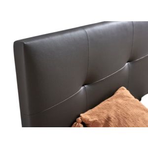 Cabeceira estofada descansin 135x120 cm preto tecido liso couro sintético