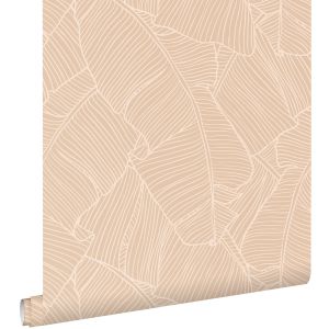 Estahome papel de parede folhas bege areia 50 x 900 cm