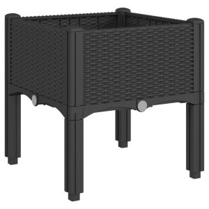vidaXL floreira com pés pp preto 40x40x42 cm
