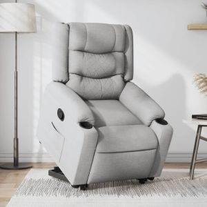 Poltrona reclinável elevatória tecido cinzento-claro ewg2576