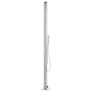 vidaXL chuveiro de jardim em aço inoxidável 220 cm