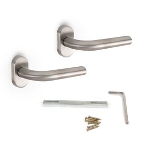 Emuca lote de 2 puxadores com roseta oval para portas interiores, em