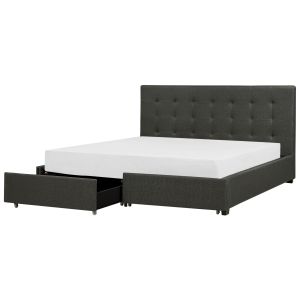 Cama de casal tecido cinzento la rochelle