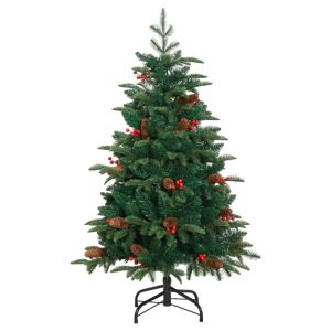 Árvore de natal artificial articulada c/ pinhas e bagas 150 cm pt3552