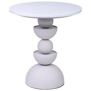 Mesa de apoio em metal e madeira branca 40,5x40,5x45h cm
