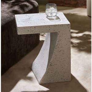 Mesa lateral geométrica, imitação de terrazzo, 44 ​​cm. 36x30x44 cm