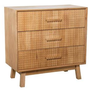 Cômoda de madeira natural com 3 gavetas, pinho da nova zelândia.